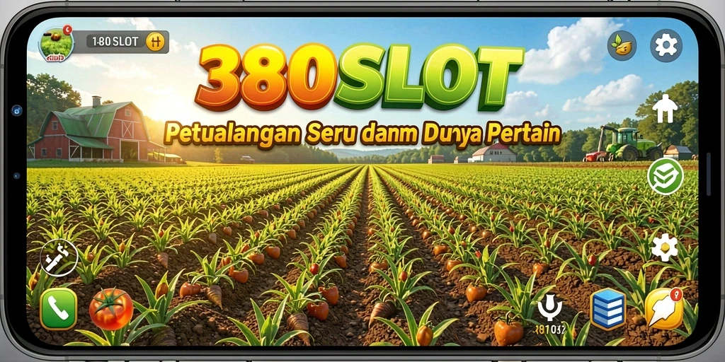Screenshot gameplay 380SLOT menampilkan ladang yang subur dan tanaman beragam.