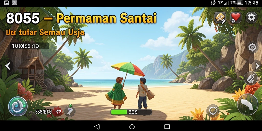 Tampilan gameplay ceria dan menantang di 8055.