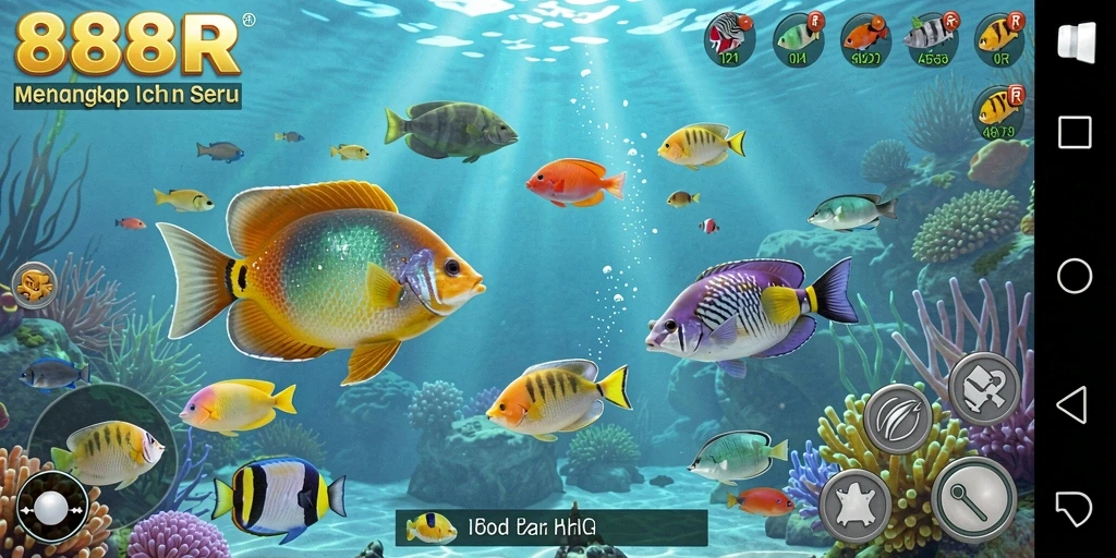 Tampilan gameplay 888R yang menampilkan aksi menangkap ikan yang mendebarkan.