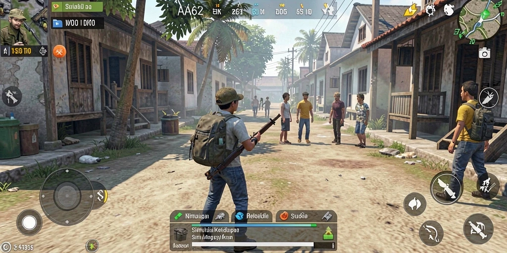 Tampilan gameplay <strong>AA62</strong> yang mengesankan dan penuh warna.