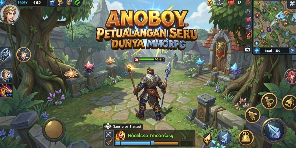 Tampilan gameplay seru dari ANOBOY dalam petualangan MMORPG.