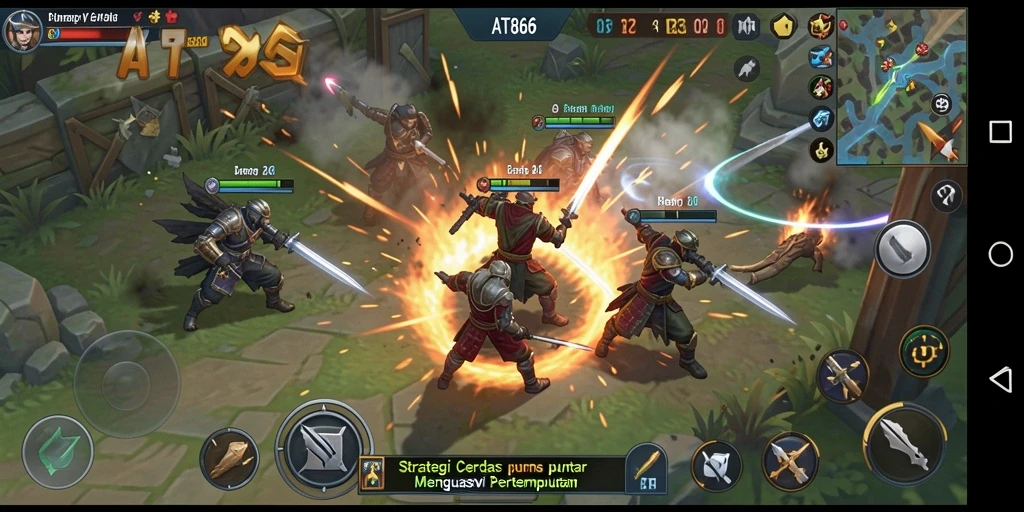 Tampilan gameplay strategis yang penuh aksi di AT866.