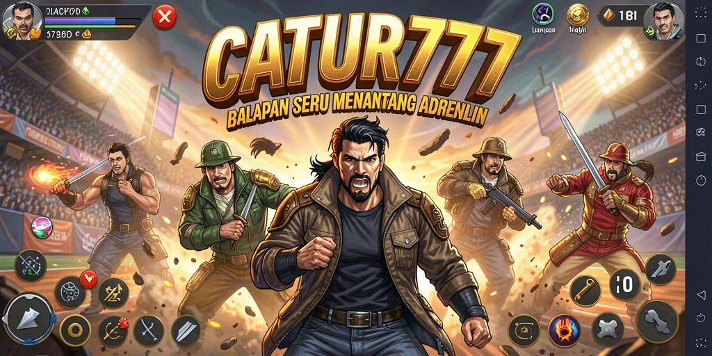 Screenshot utama CATUR777 menampilkan aksi balapan seru dan mendebarkan.