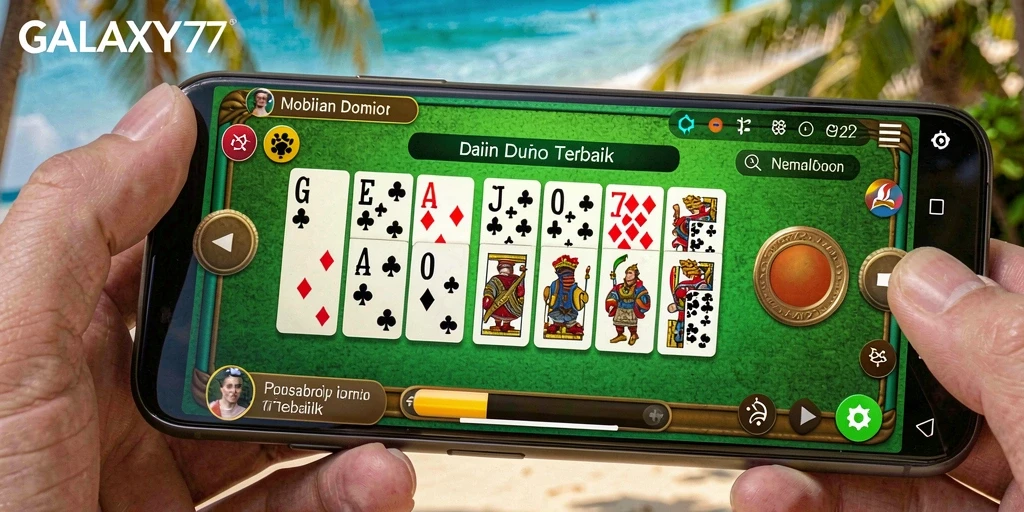 Tampilan menarik dari gameplay GALAXY77 dalam permainan Domino.