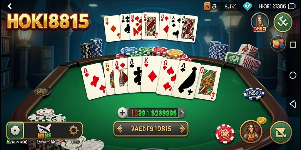 Tampilan gameplay HOKI8815 dengan suasana Domino yang seru.