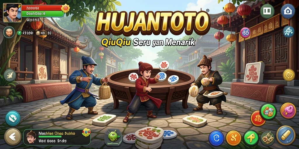 Screenshot gameplay HUJANTOTO menampilkan momen seru saat bermain QiuQiu.