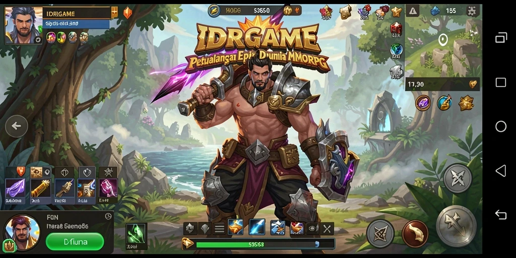 Tampilan gameplay menakjubkan dalam dunia MMORPG yang luas.
