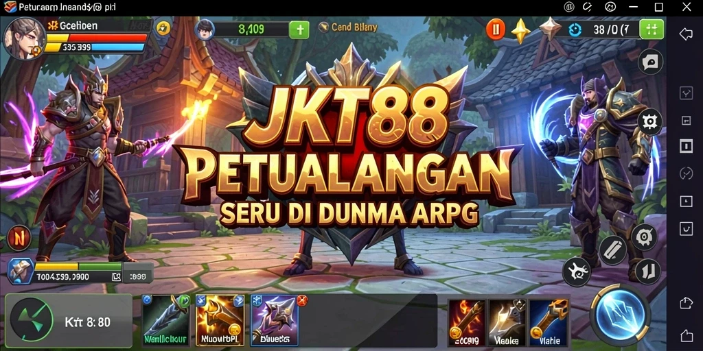 Screenshot gameplay JKT88 menampilkan aksi pertarungan ARPG yang mendebarkan.