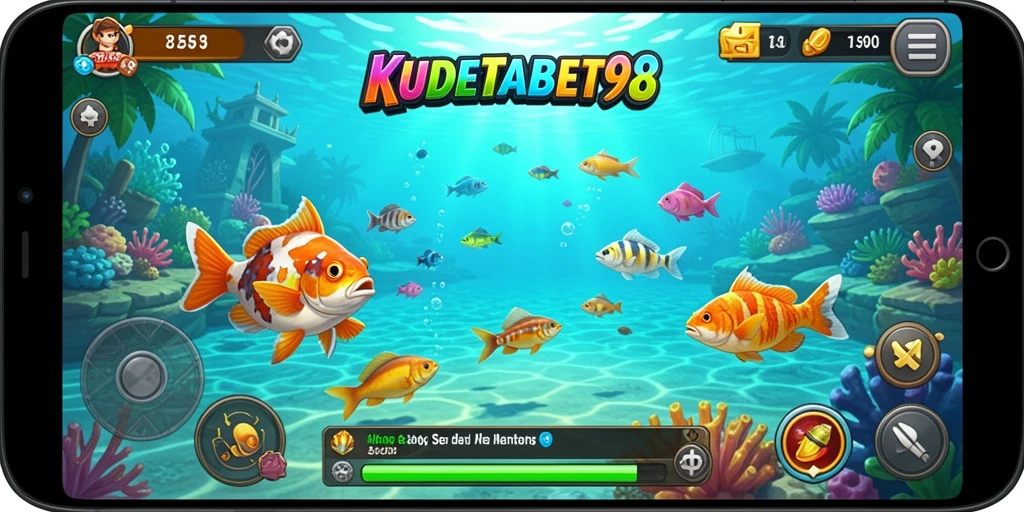 Screenshot gameplay KUDETABET98 menampilkan pengalaman memancing yang seru.
