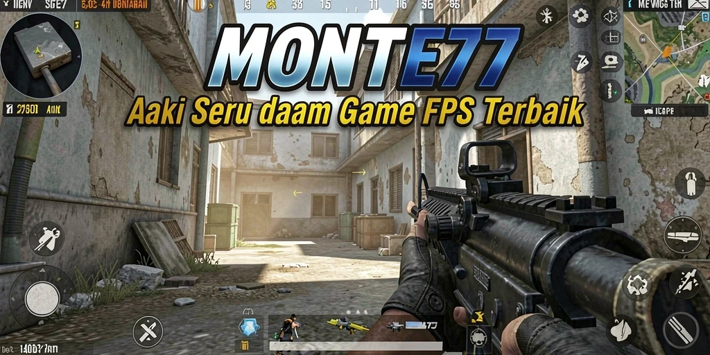 Tangkapan layar gameplay MONTE77 dengan aksi menegangkan dalam pertempuran FPS.