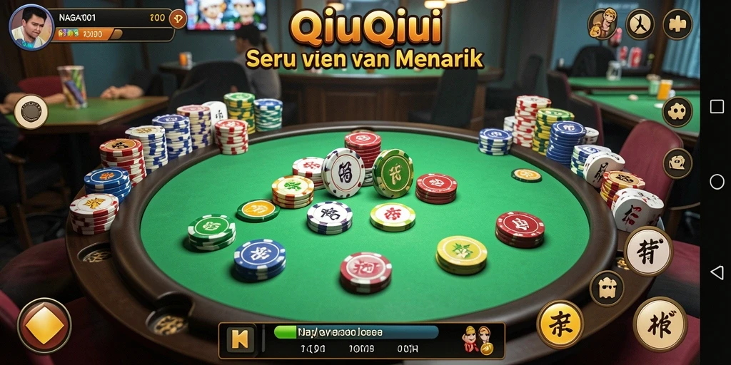 Tampilan gameplay seru dalam permainan QiuQiu NAGA1001.
