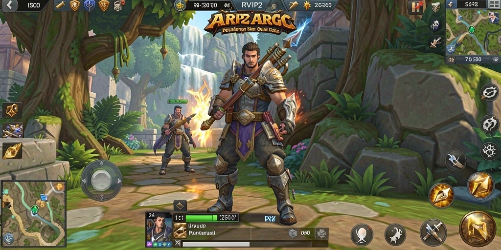 Tangkapan layar menampilkan aksi seru dalam permainan ARPG RVIP2.