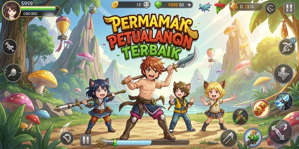 Tampilan gameplay yang menarik dari S9S9 dengan karakter anime ikonik.