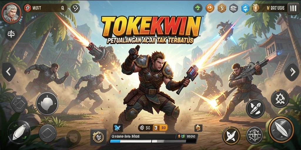 Tangkapan layar gameplay TOKEKWIN dengan aksi yang mendebarkan.