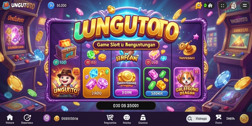 Tampilan gameplay yang memukau dalam UNGUTOTO dengan berbagai slot menarik.