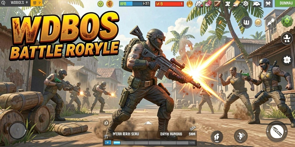Screenshot WDBOS menampilkan aksi mendebarkan dalam Battle Royale.